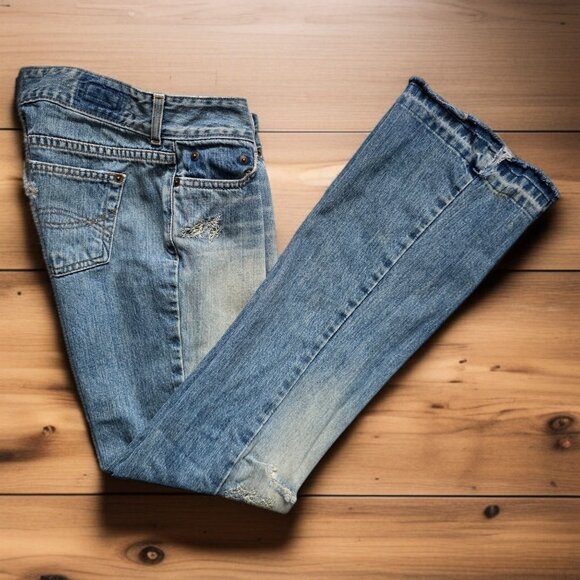 Vintage ABERCROMBIE & FITCH ( 2) AW896 Distressed Boot Leg Mid Rise Jea… - Picture 4 of 8